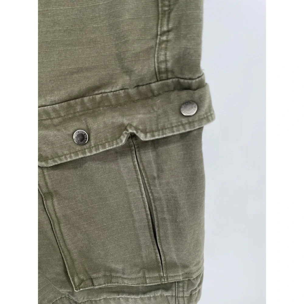 Duluth Trading Cargo Shorts Mens 46 Olive Green Cotton Canvas Workwear‎ Utility